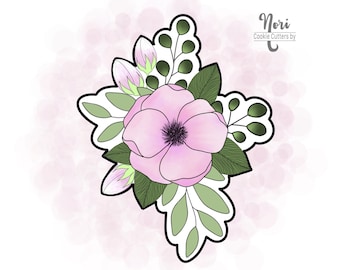 Floral 5 Cookie Cutter - Cookie Cutters By Nori - CN0315