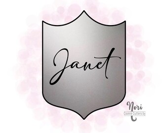 Janet Plaque Cookie Cutter - Cookie Cutters By Nori - CN1234