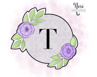 Floral Circle Round Plaque Cookie Cutter - Cookie Cutters By Nori CN0318