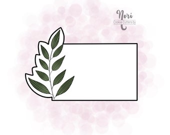 Floral Rectangle Plaque Cookie Cutter - Cookie Cutters By Nori - CN0021