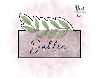 Dahlia Floral Rectangle Plaque Cookie Cutter - Cookie Cutters By Nori - CN1917