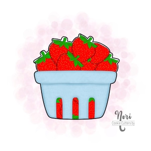 Strawberries in a basket 1 Cookie Cutter - Cookie Cutters By Nori - CN1761