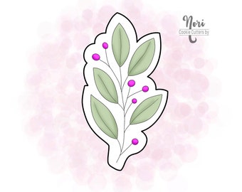 Floral Branch 2 Greenery Cookie Cutter - Cookie Cutters By Nori - CN0053