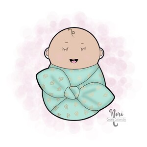 Swaddled Baby 4 Cookie Cutter - Cookie Cutters By Nori - CN1171