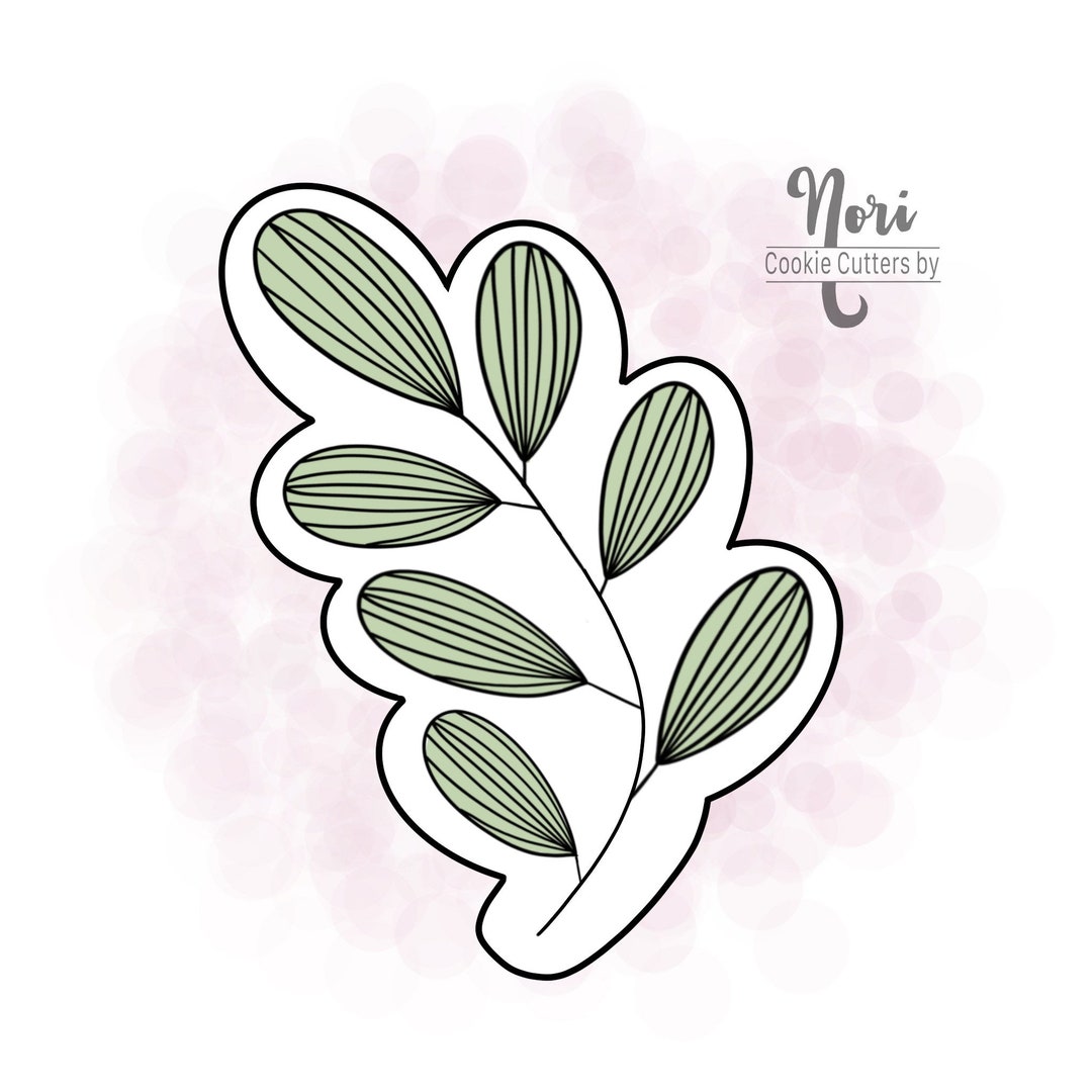 Floral Branch 5 Greenery Cookie Cutter Cookie Cutters by Nori CN0152 Etsy