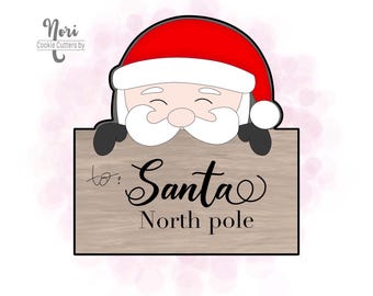 Cortador de galletas con forma de placa de Papá Noel - Cortadores de galletas de Nori - CN0857