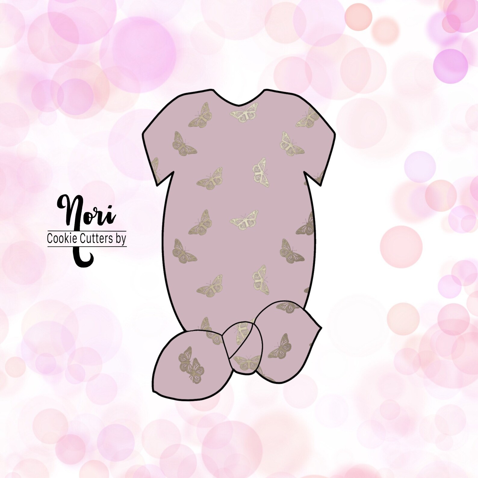 Baby Knotted Sleeper Romper Onesie Cookie Cutter Cookie Etsy