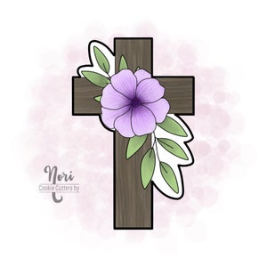 Floral Cross 1 Easter Cookie Cutter - Cookie Cutters By Nori - CN0521