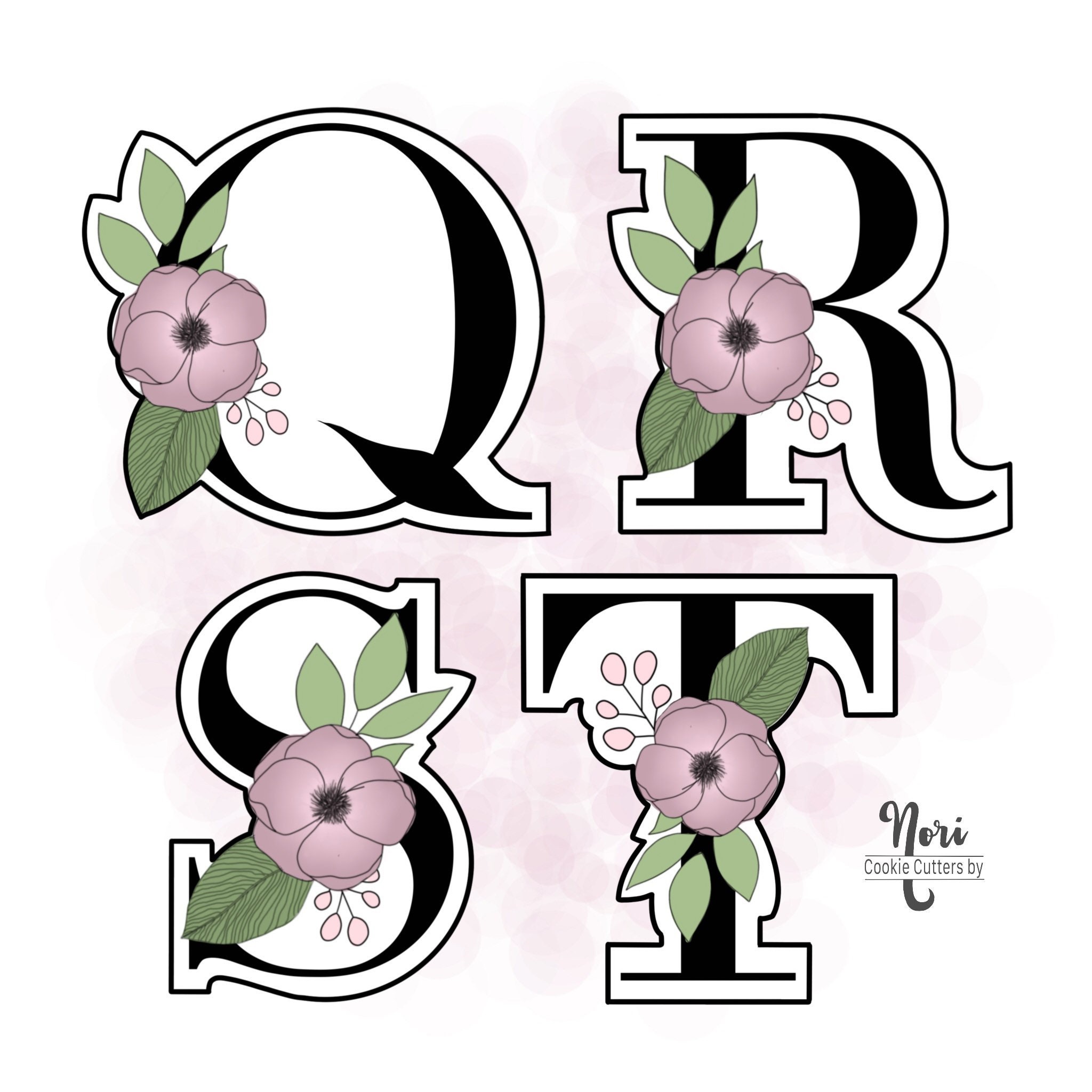 Floral Alphabet A to Z Cookie Cutter Cookie Cutters by Nori Etsy