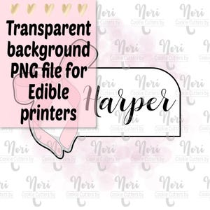 Druckbares transparentes PNG Hintergrundbild für Essbare Drucker für - KN1625 - Harper mit Schleife