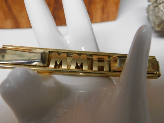 Vintage Anson Tie Bar Clip Gold Tone With MMA - image 3