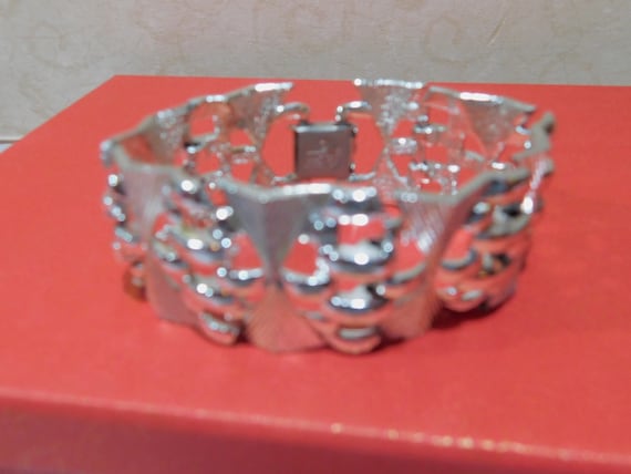 Vintage Coro Silver Tone Cuff Bracelet - image 7