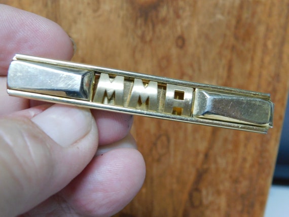 Vintage Anson Tie Bar Clip Gold Tone With MMA - image 5