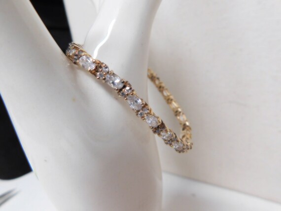 Sterling Silver and Oval Cubic Zirconia Tennis Br… - image 3