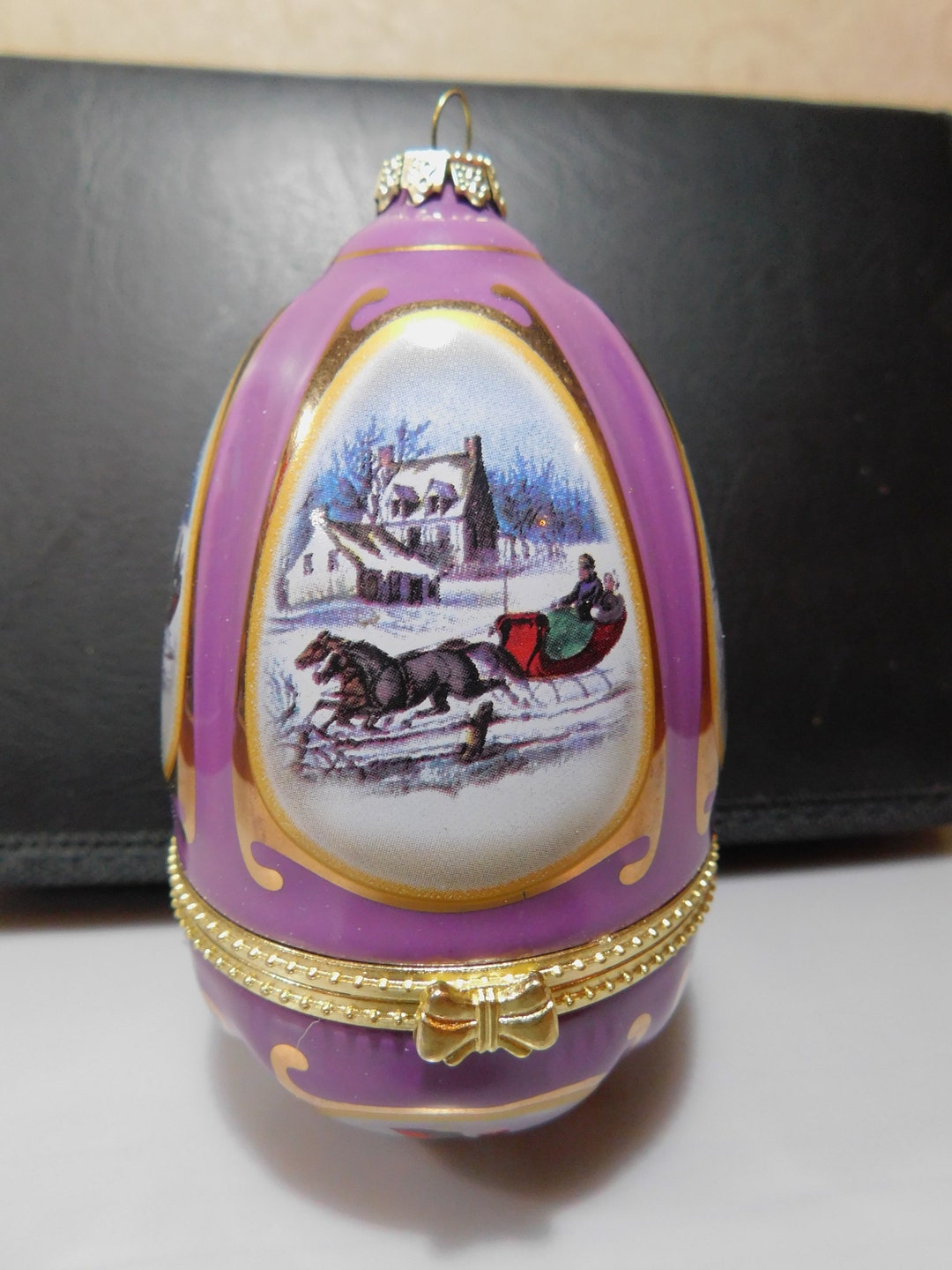 Purple Christmas Egg Music Box Ornament Etsy