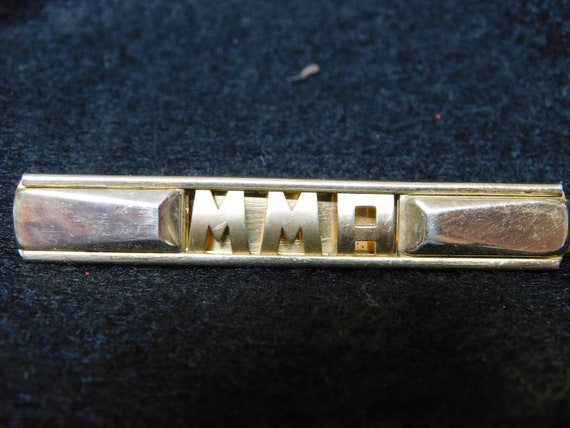 Vintage Anson Tie Bar Clip Gold Tone With MMA - image 1