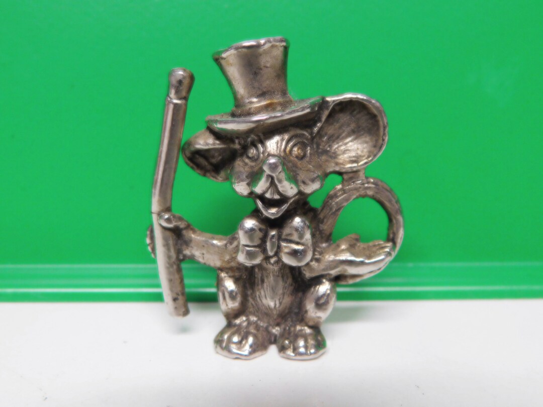 Spoontiques Pewter Mouse Figurine With Top Hat, Bow Tie, and Baton Etsy