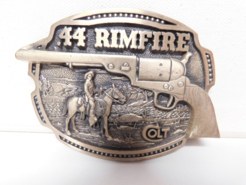 Vintage .44 Rimfire Colt Belt Buckle Brass Collectors Edition Etsy