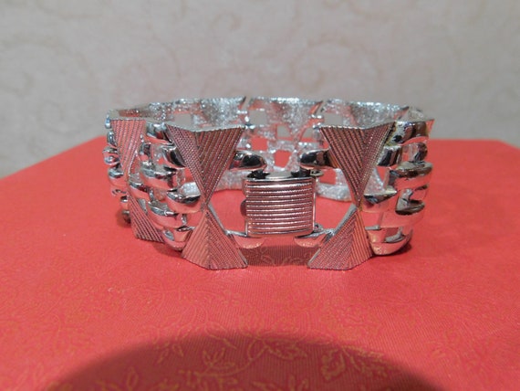 Vintage Coro Silver Tone Cuff Bracelet - image 2