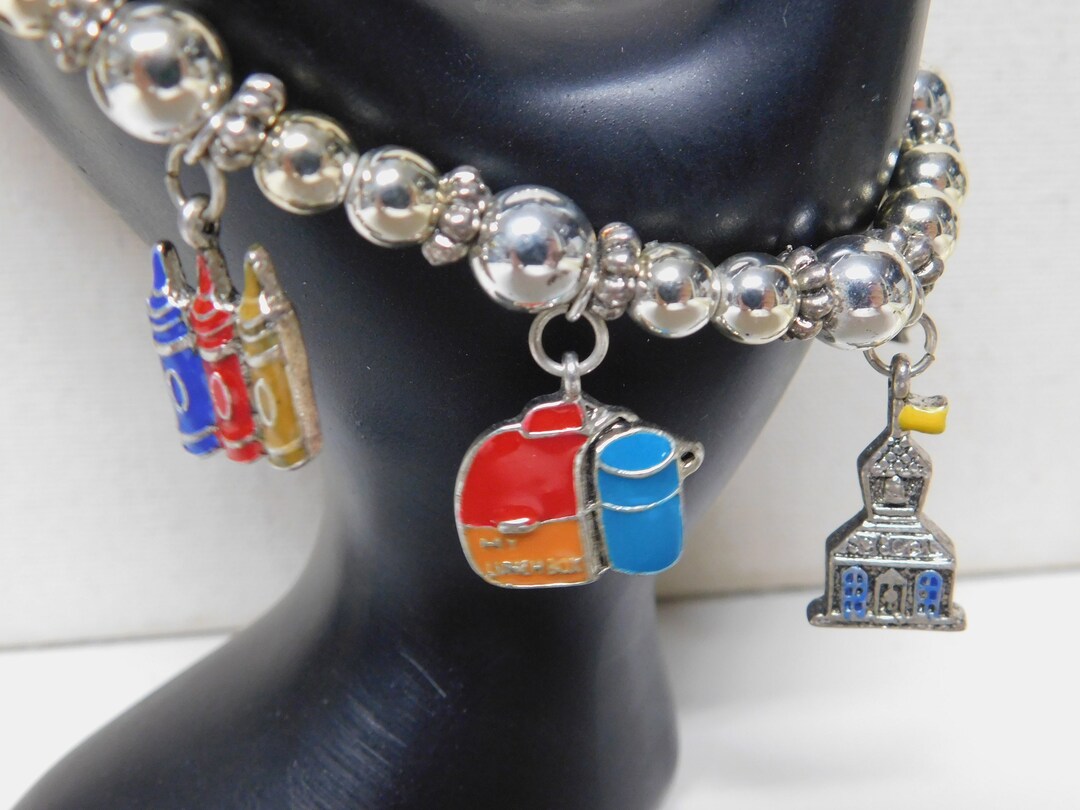 Vintage School Charm Bracelet Etsy