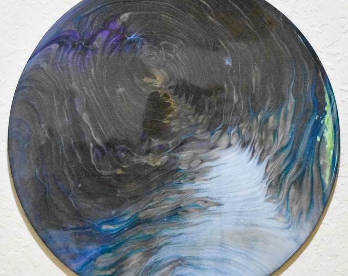 Path Less Traveled. Abstract Acrylic Fine Art, turquoise, copper, metallic brown, pearl white and gold, Pour Painting