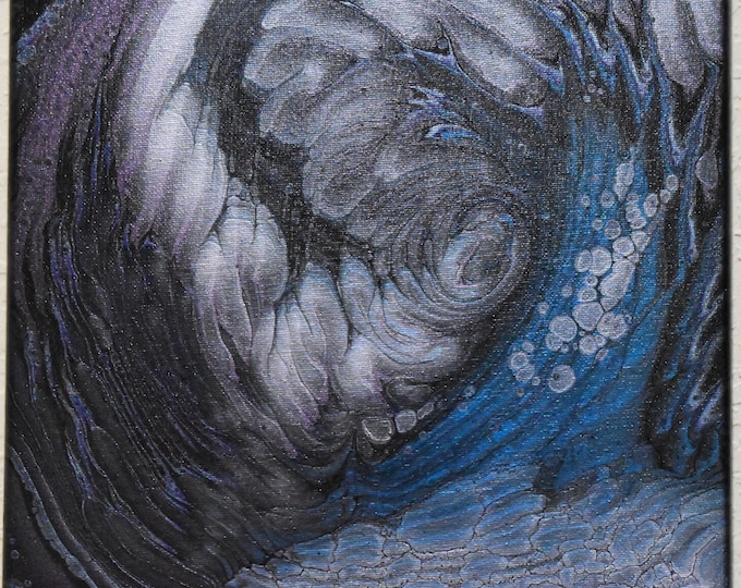Aurora Borealis 4 - Acrylic Pour painting, 12" Square painting on canvas