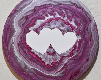 Customizable Valentine Acrylic Fluid Art painting. Make it uniquely yours!