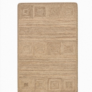 Natural Jute Rug- Jute Runner Rug, Scalloped Jute Rug, Bohemian Rug, Jute Scalloped Rug, Jute Rug Rectangular, Scallop Jute Rug, Custom Rug