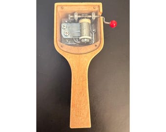 Vtg 1970"s Creative Playthings Music Box, hand crank, swan lake, toy works