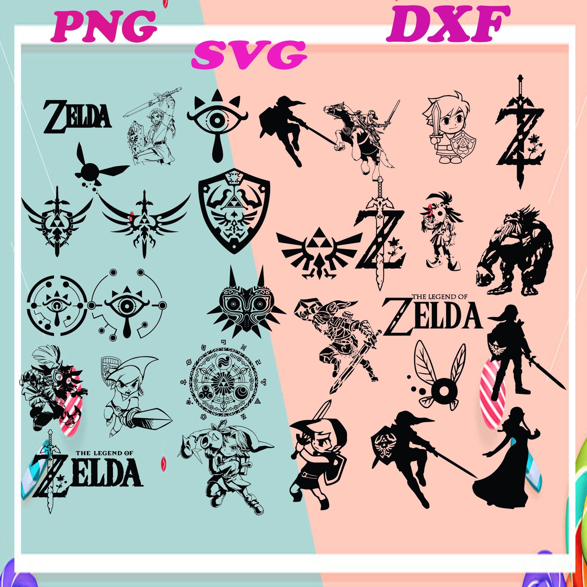 Download Zelda SVG DXF PNG The Legend of Zelda svg Clipart and | Etsy