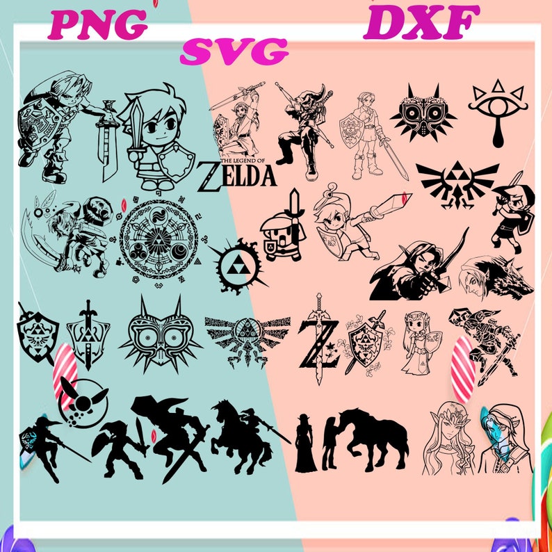 Download Zelda SVG DXF PNG The Legend of Zelda svg Clipart and | Etsy