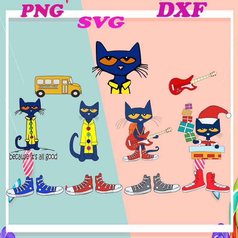 Pete SVG DXF PNG Pete the Cat svg Clipart and | Etsy