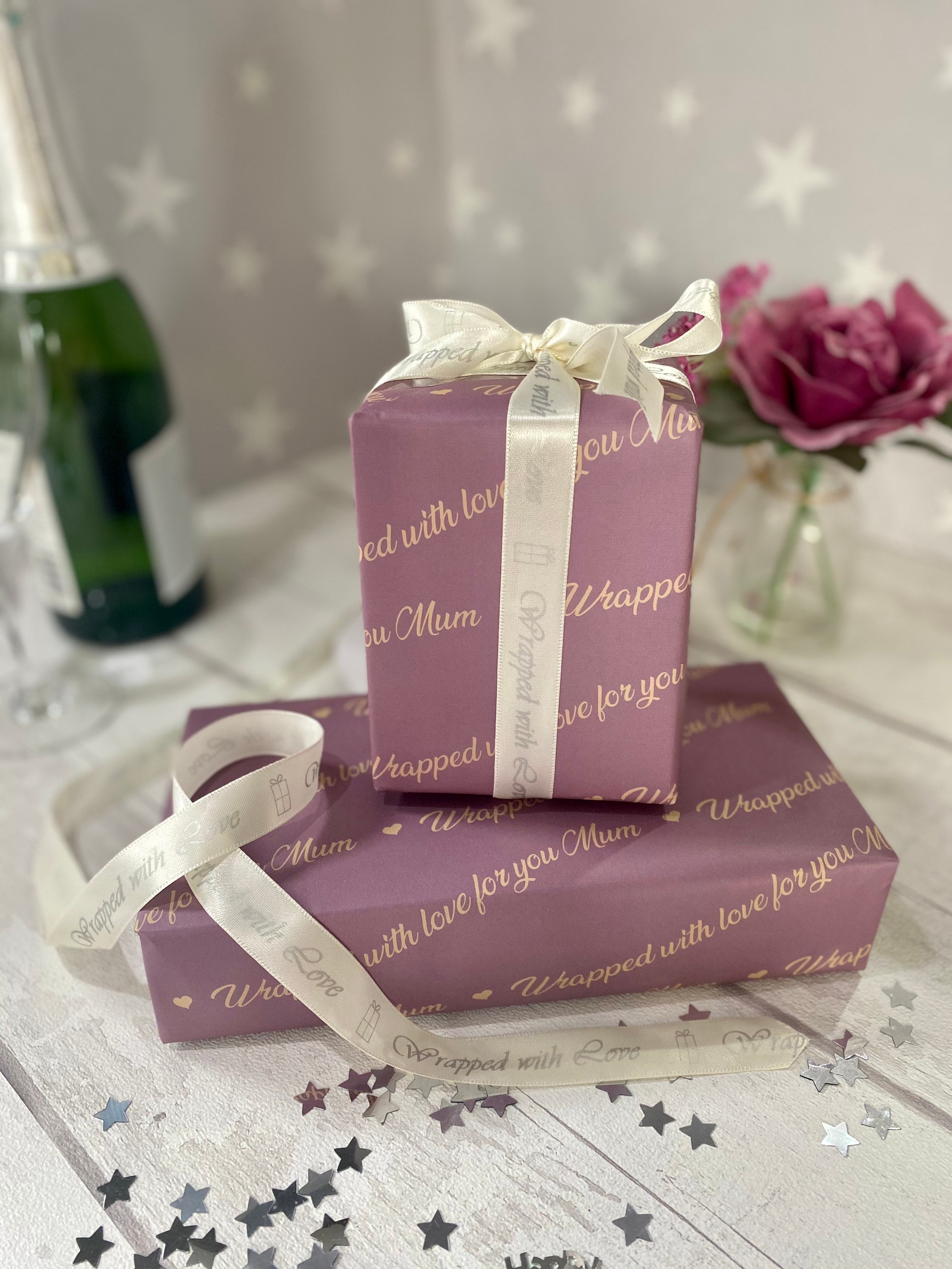 Mum Gift Wrapping Paper Mothers Day Birthday With 1.5 M Ribbon to Match 500 X 700 Sheet Luxury