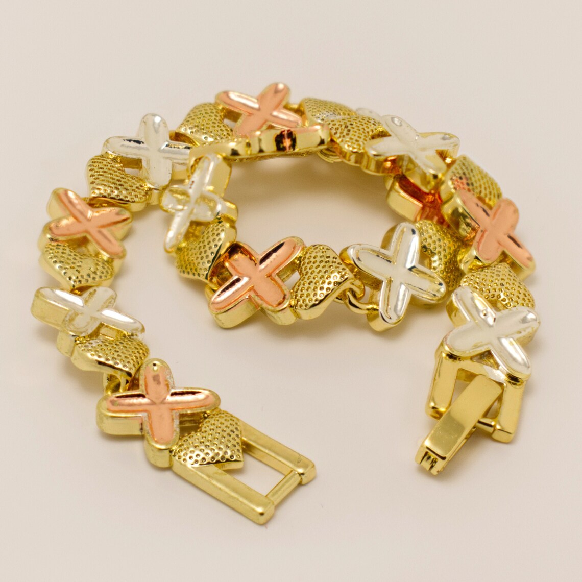 Multi Gold Heart Bracelet Gold Plated Heart Bracelet Etsy