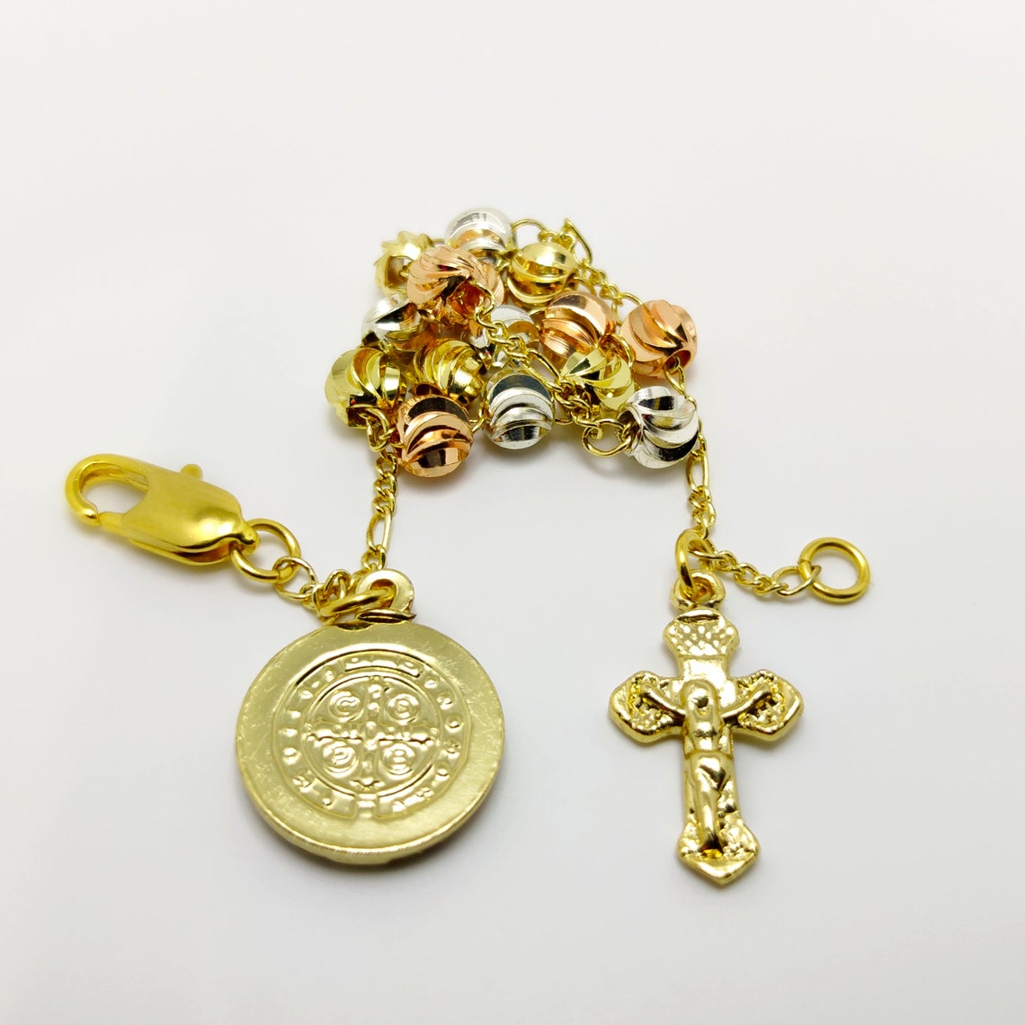 St Benedict Bracelet Gold Plated Saint Benedict Protection Etsy