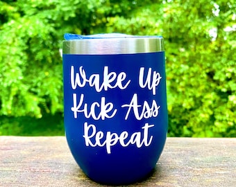 Personalized Tumbler, Motivational Tumbler, 12 oz, Straw, Lid, Positivity, Birthday, Wedding, Wine Tumbler with Lid, Custom Tumbler