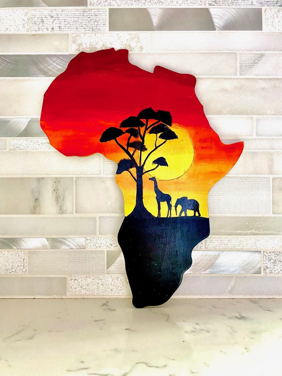 African Sunset Wall Art Africa Art Africa Wall Decor Home Etsy
