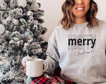 Joyeux Sweat-shirt de Noël, Joyeux sweat-shirt, Amoureux de Noël, Cadeau de Noël, Sweat-shirt de Noël pour femmes, Tee de Noël, Chemise de Noël