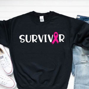 Cancer Survivor Sweatshirt, Breast Cancer Shirt, Cancer Awareness Sweatshirt, Breast Cancer Sweatshirt, Pink Ribbon Survivor Hoodie, Cancer