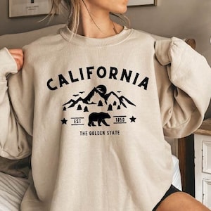 California Sweatshirt, Unisex Soft and Comfortable Crewneck Pullover, California Bear Hoodie, Golden State Crewneck Shirt, California Hoodie