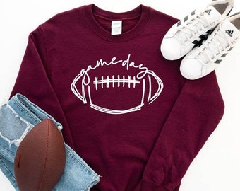 Game Day Sweatshirt, Super Bowl Sweatshirt, Women's Football Sweater, Sunday Sweatshirt, Football Sweatshirt for Women, Game Day Hoodie