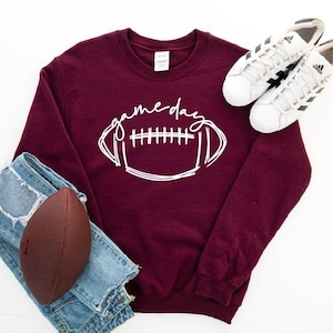 Game Day Sweatshirt, Super Bowl Sweatshirt, Women's Football Sweater, Sunday Sweatshirt, Football Sweatshirt for Women, Game Day Hoodie