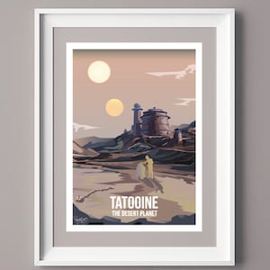 Tatooine Desert Planet Travel Wall Art poster print - Star Wars