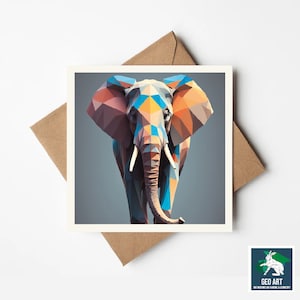 Cartão de felicitações de elefante - 150 x 150 mm - Cartão de felicitações de elefante peculiar