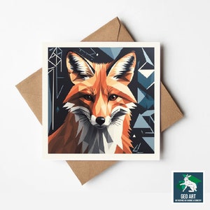 Red Fox-wenskaart - 150 x 150 mm - Lovely Red Fox-wenskaart