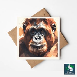 Orang-oetanwenskaart - 150 x 150 mm - prachtige orang-oetanwenskaart