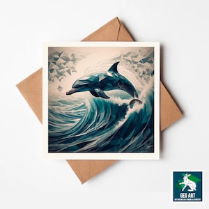 Bottlenose Dolphin Greeting Card - 150x150mm - Stunning Bottlenose Dolphin Greeting Card