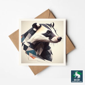 Carte de voeux blaireau - 150 x 150 mm - Superbe carte de voeux blaireau