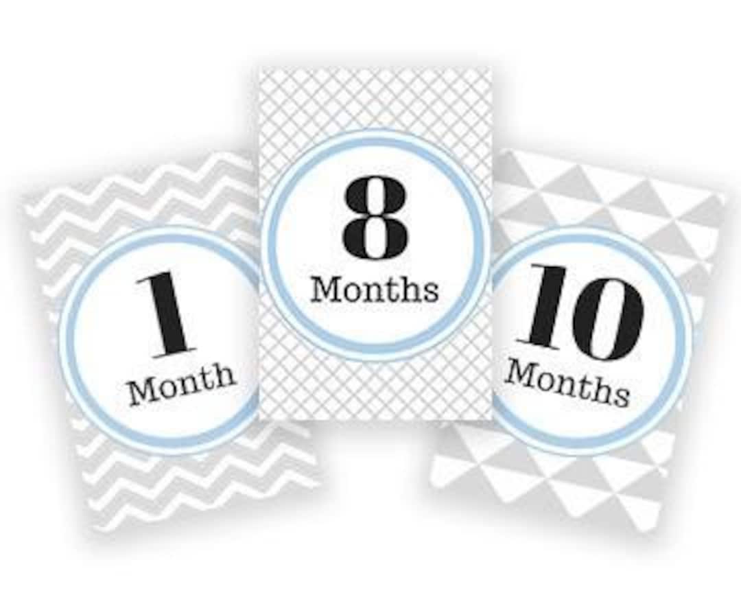 Baby Milestone Cards - Blue & Gray - Etsy