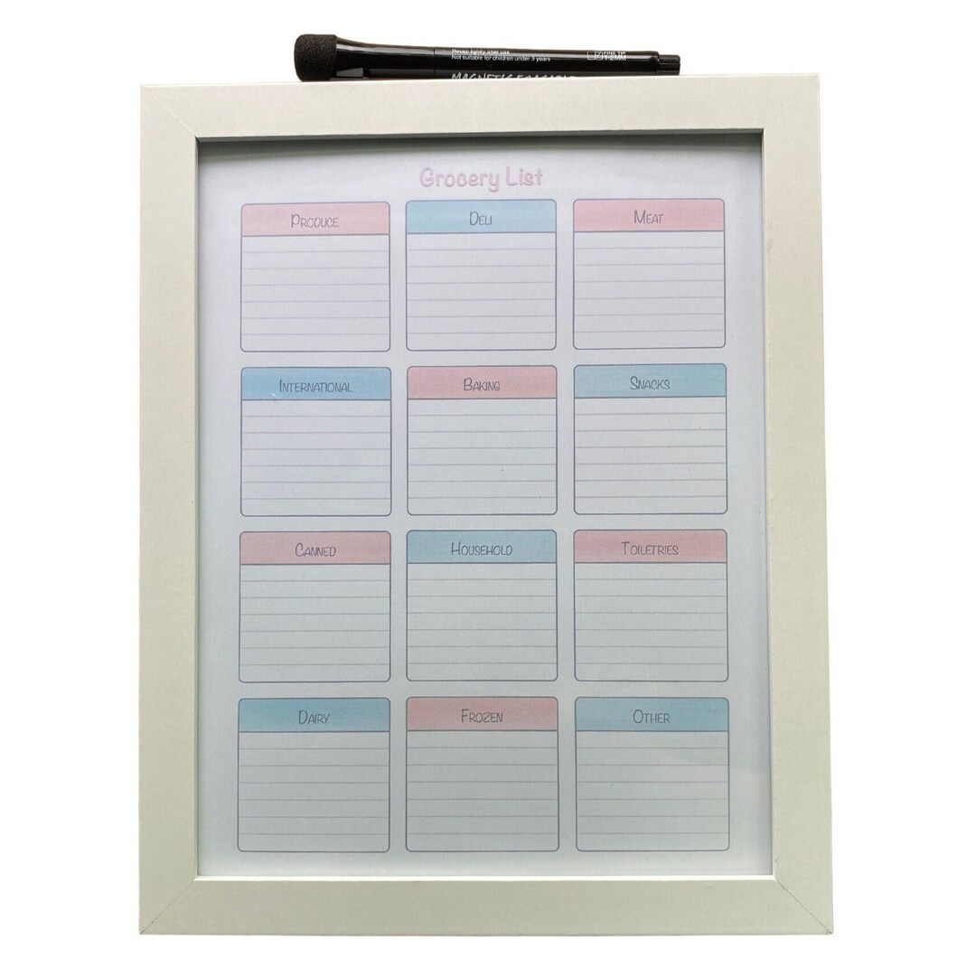 Dryerase Grocery List Template Etsy